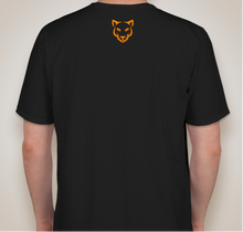 Load image into Gallery viewer, Unisex Athletic Black Tee with Orange Logo