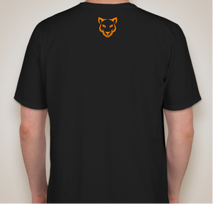 Unisex Athletic Black Tee with Orange Logo