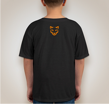 Load image into Gallery viewer, Unisex Athletic Black Tee with Orange Logo